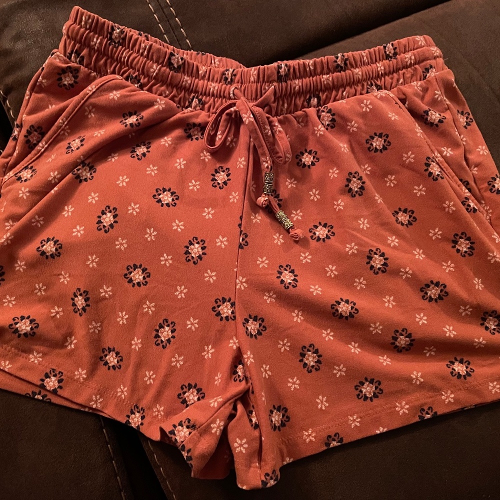 Orange printed shorts